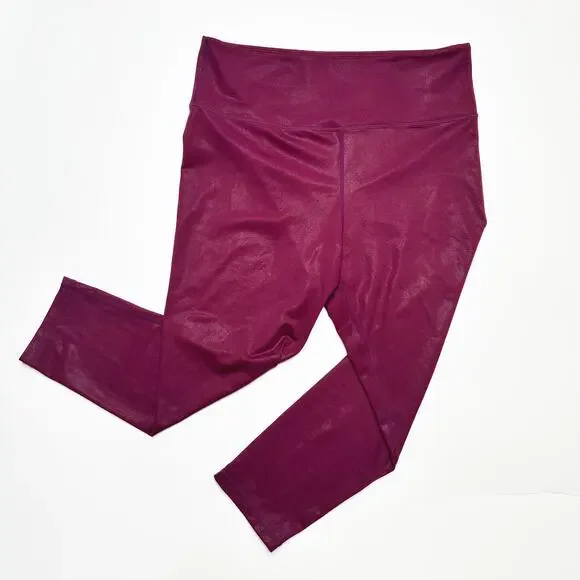 Zyia Active Metallic LNT Lipgloss Light n Tight Hi-Rise Capri Leggings 14 or 16 - Picture 4 of 12